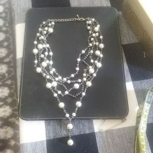 Black and White Necklace & Earrings